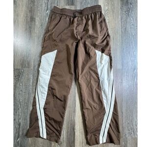 Manfinity Track Pants Mens XL Brown Colorblock Side Stripe Drawstring Waist
